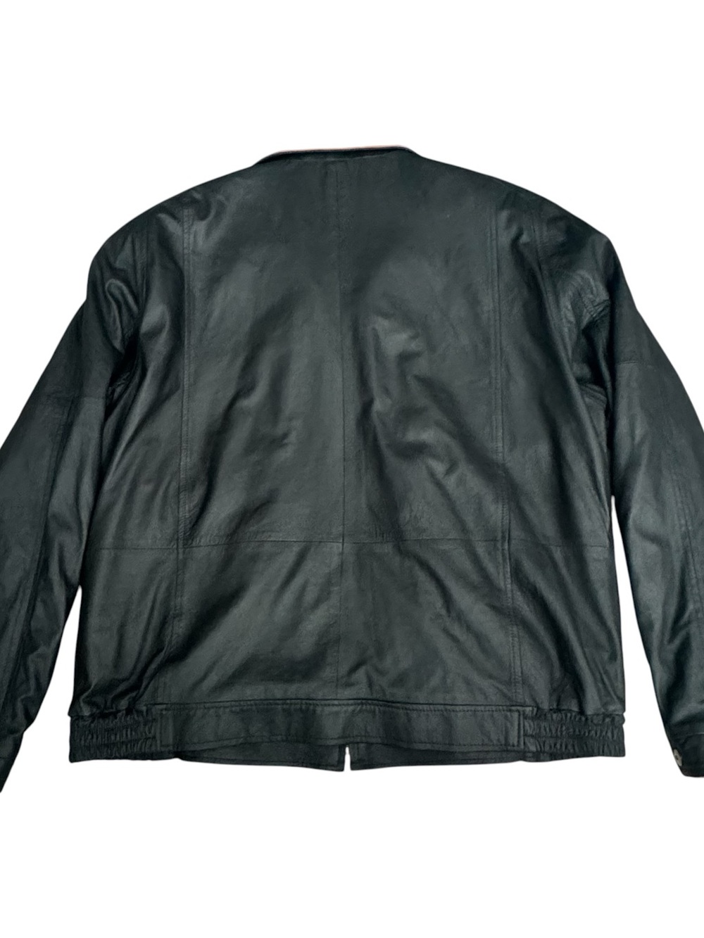 Remy Lambskin Leather Jacket Men 44 Black Brown Full Zip Vintage USA - Picture 4 of 10